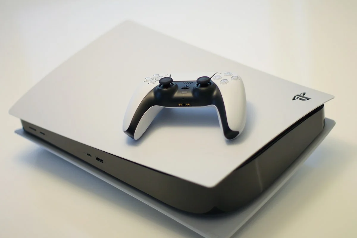 A clean, pristine PlayStation 5 DualSense controller, ready for inspection.