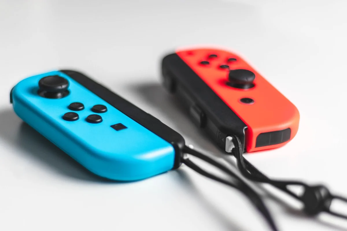 Close-up of a themed Nintendo Switch showing special edition design that may carry a pawn premium.